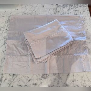 Kate spade light grey embroidered pillowcases, set of two, like new.